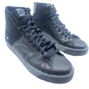 NIKE Player Black/Gray Leather/Wool Casual Shoe 390074-004 Men's Size 9